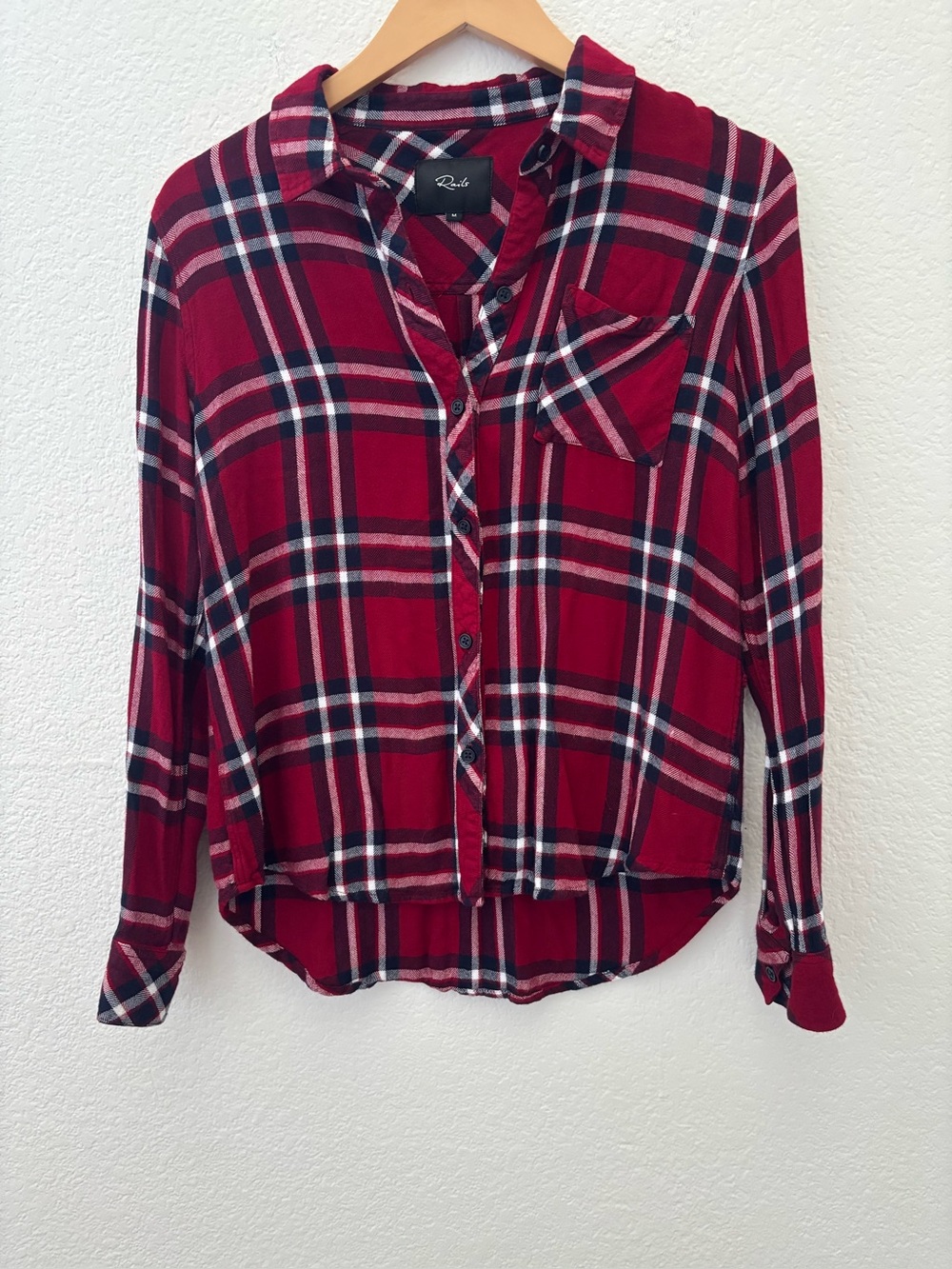 Rails red flannel button down Size medium